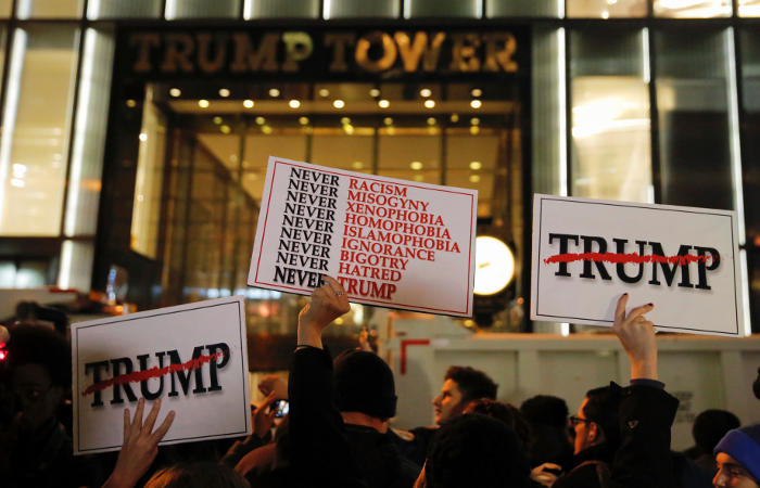 В Нью-Йорке начались протесты против победы Трампа на выборах