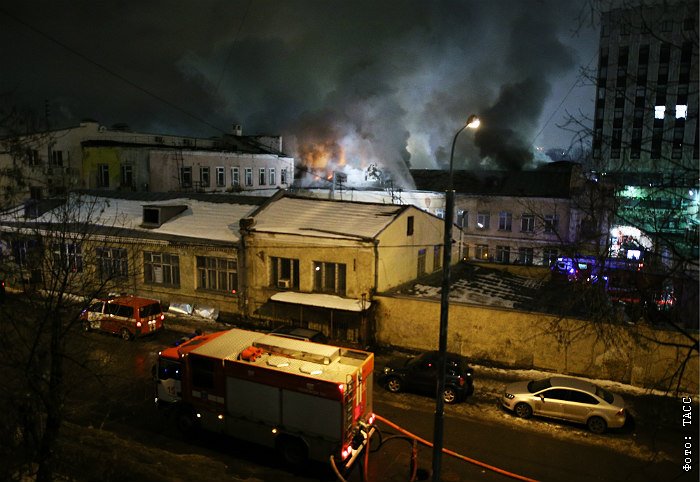 Пожар в швейном цеху вМоскве